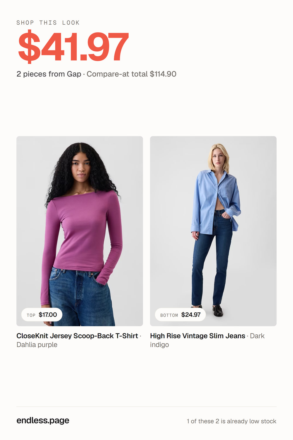 Fall outfit ideas for women under $50 · purple look, 2 pieces on sale at Gap