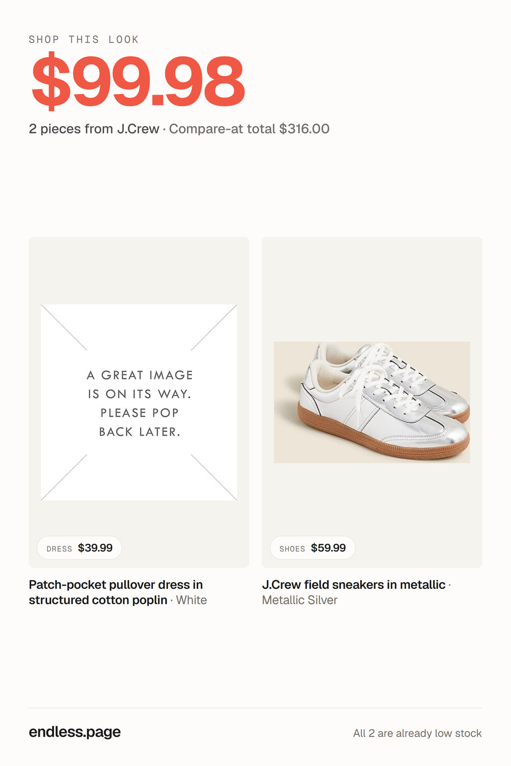 Fall outfit ideas for women under $100 · neutral look, 2 pieces on sale at J.Crew