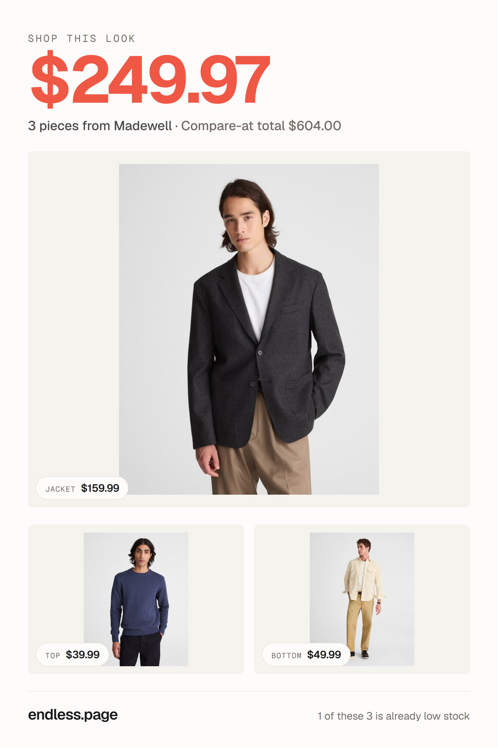 Fall outfit ideas for men under $250 · neutral look, 3 pieces on sale at Madewell