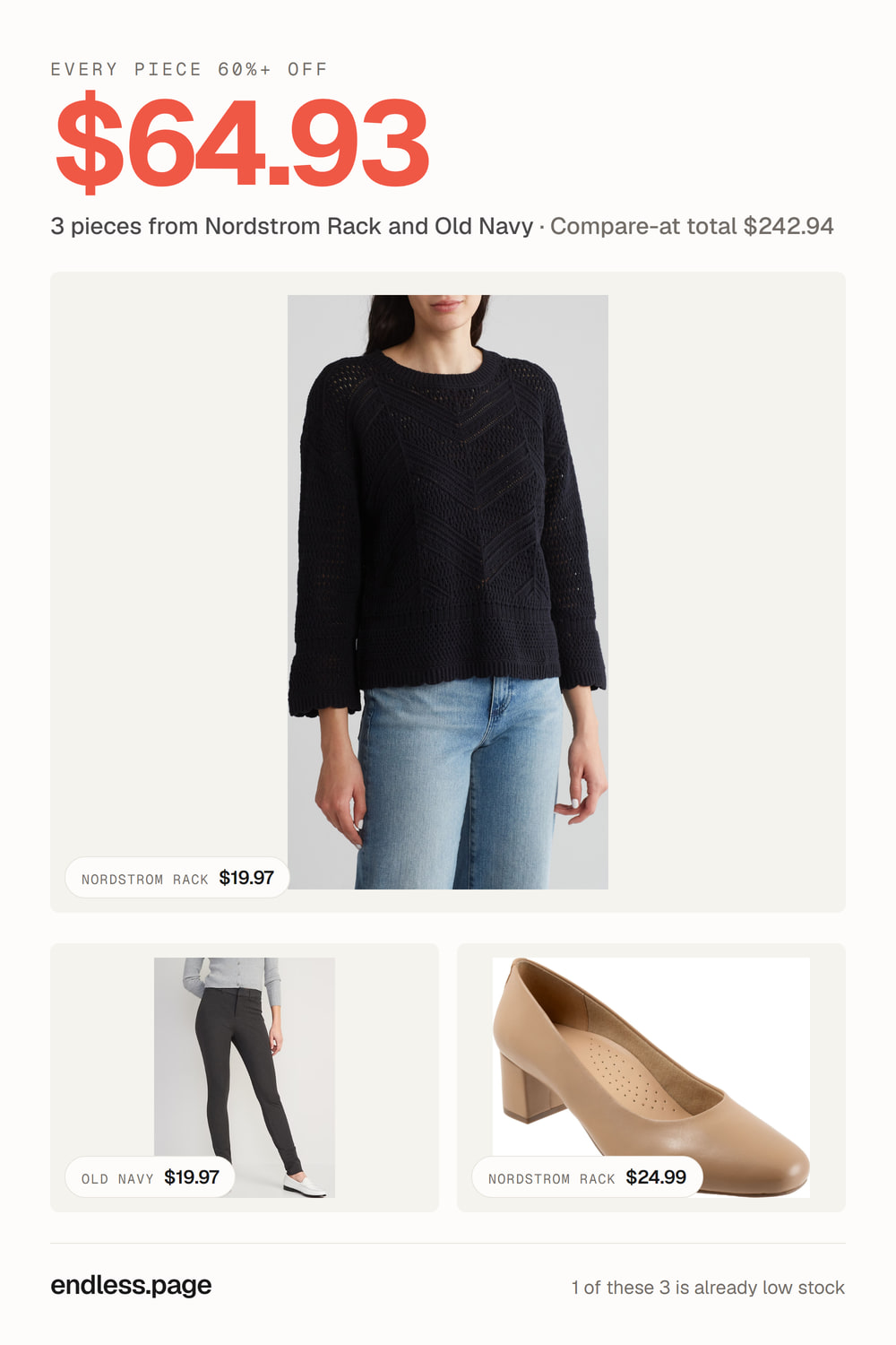 Fall outfit ideas for women under $75 · every piece 60%+ off, neutral look