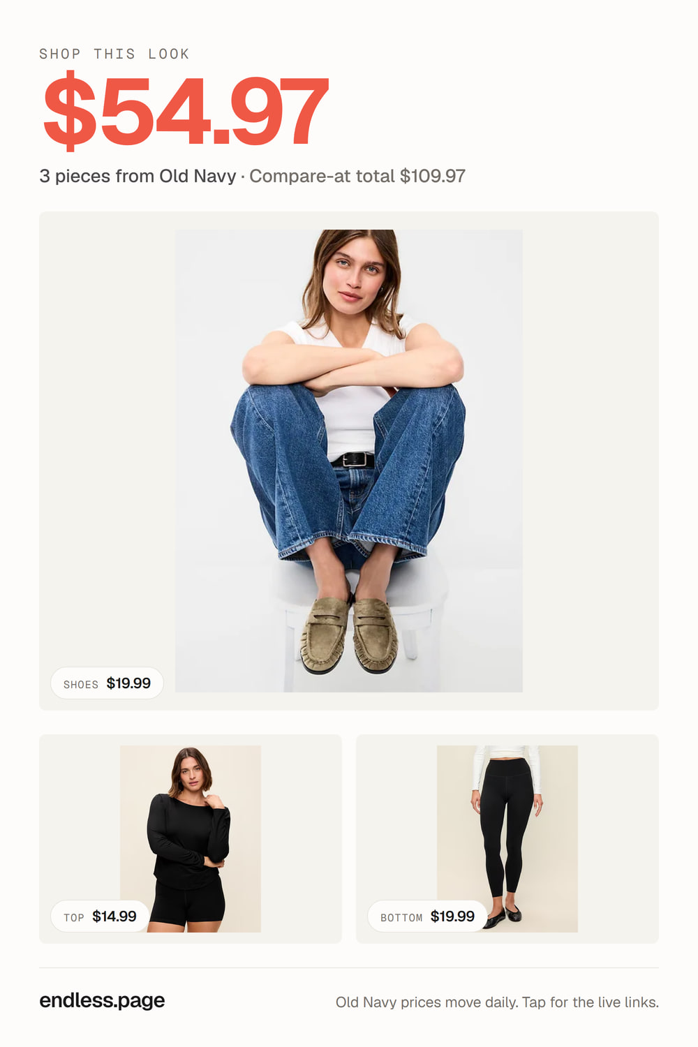 Fall outfit ideas for women under $75 · olive look, 3 pieces on sale at Old Navy
