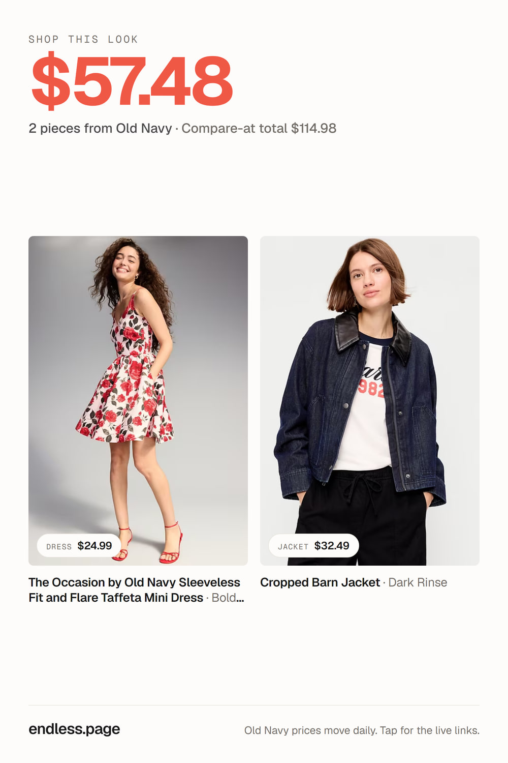 Fall outfit ideas for women under $75 · red look, 2 pieces on sale at Old Navy