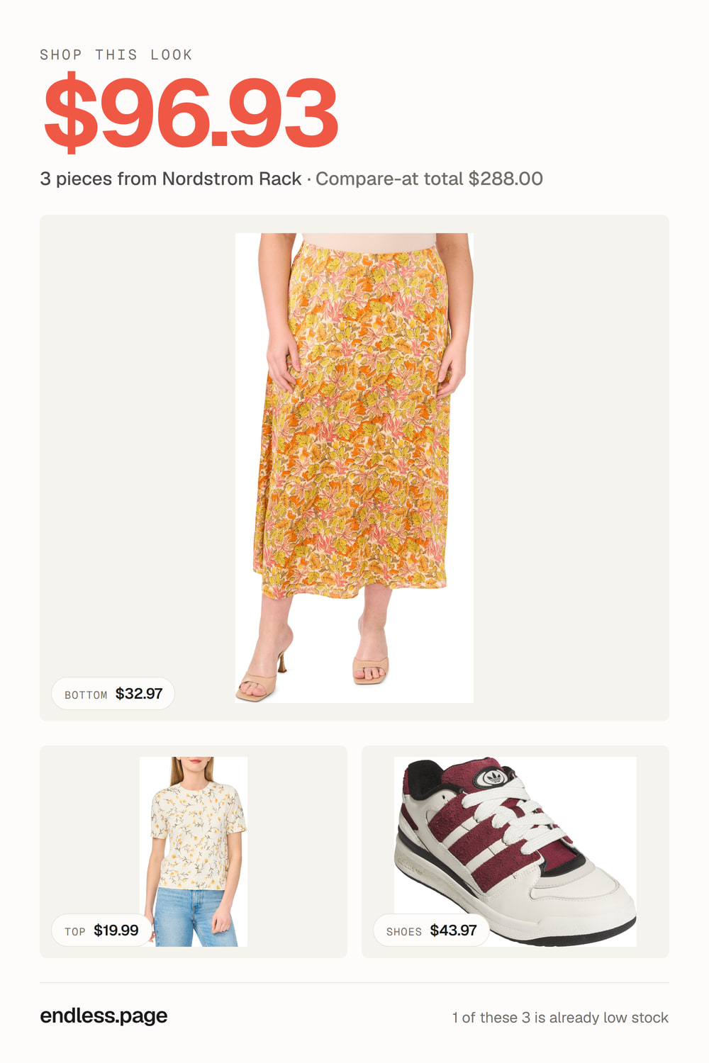 Fall outfit ideas for women under $100 · orange look, 3 pieces on sale at Nordstrom Rack