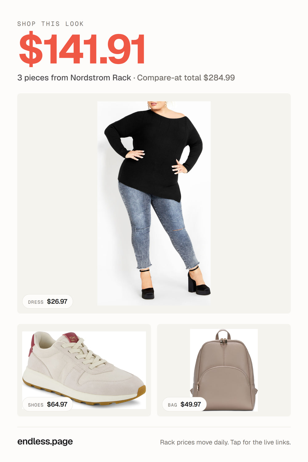 Fall outfit ideas for women under $150 · purple look, 3 pieces on sale at Nordstrom Rack